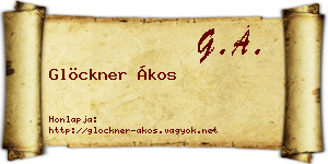 Glöckner Ákos névjegykártya
